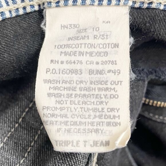 Tommy Hilfiger Vintage Y2K Black Wash Straight Leg Baggy Triple T Jeans Size 10 - Picture 8 of 11